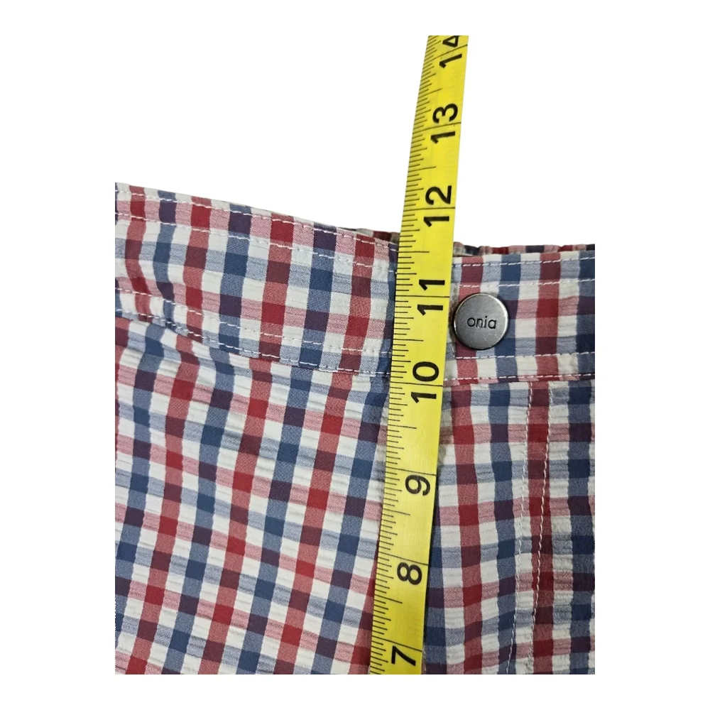 Men's Onia Checkered Swim Shorts - Red, Blue, White Sz XL